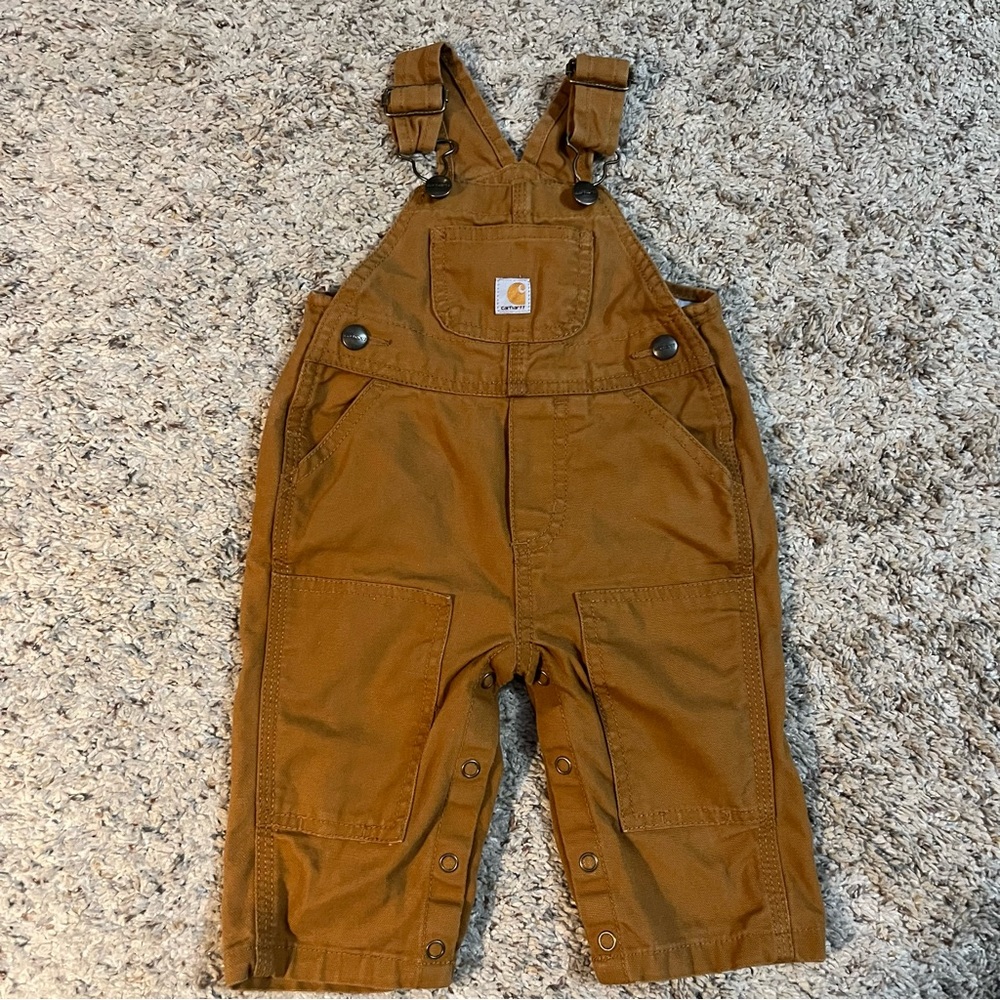 Carhartt Brown Bib Overalls Sturdy Canvas